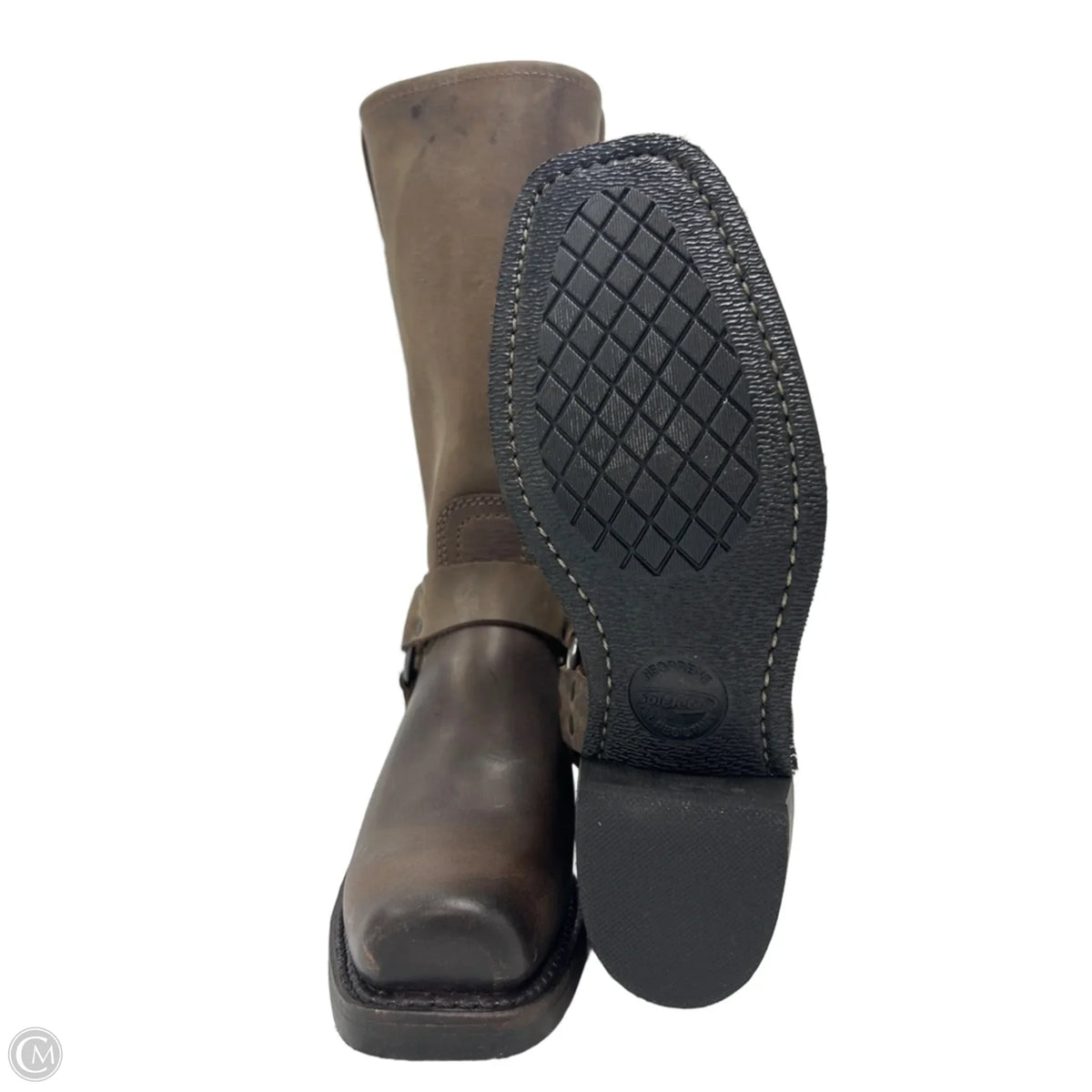 Frye Harness 12R Brown Designer Boots, Size 8