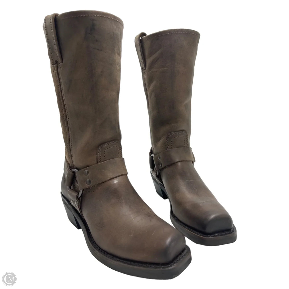 Frye Harness 12R Brown Designer Boots, Size 7