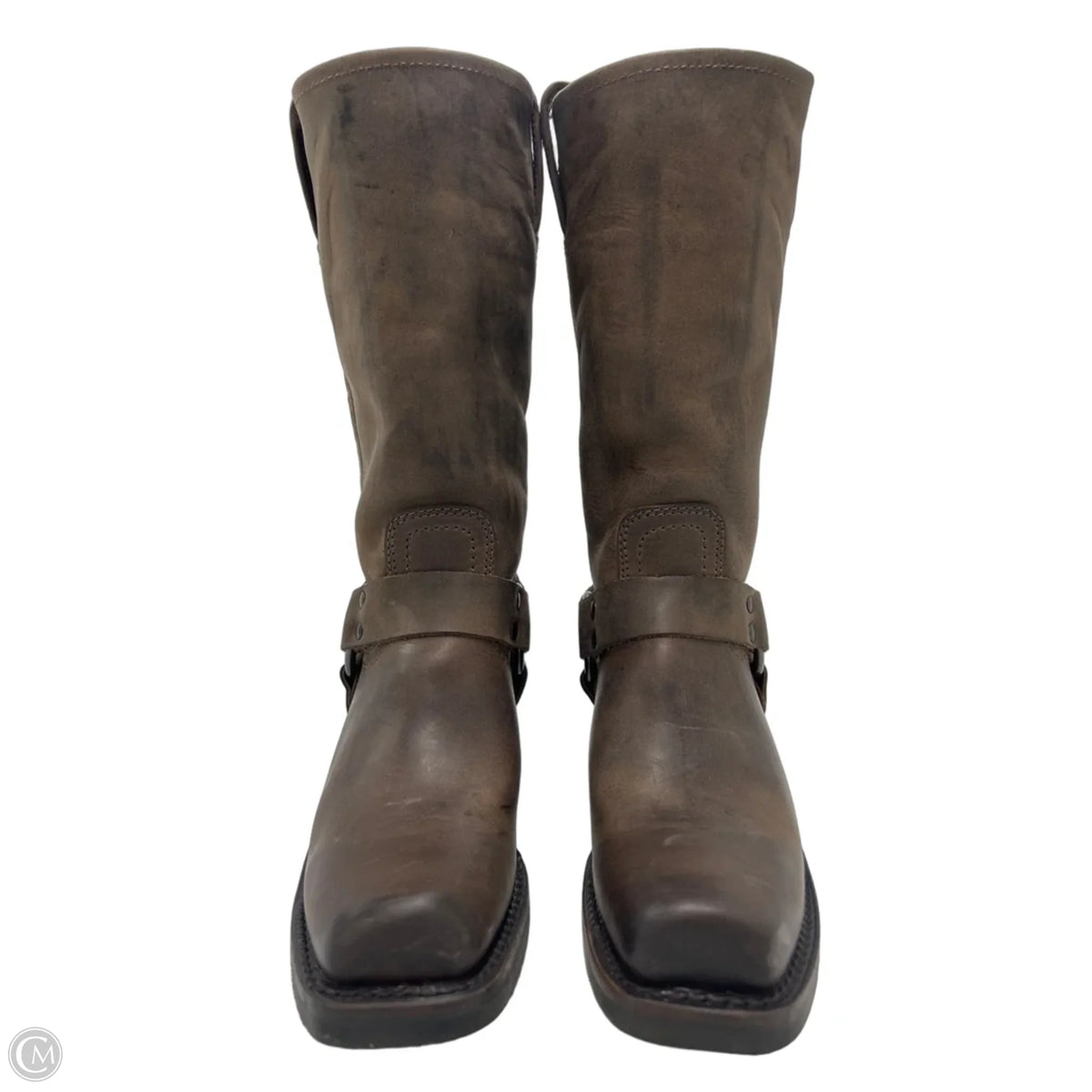 Frye Harness 12R Brown Designer Boots, Size 7