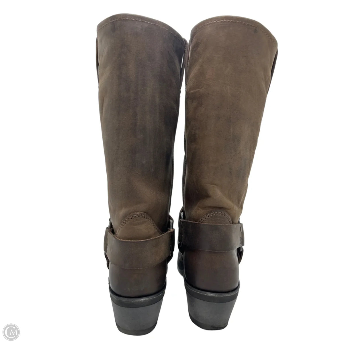 Frye Harness 12R Brown Designer Boots, Size 7