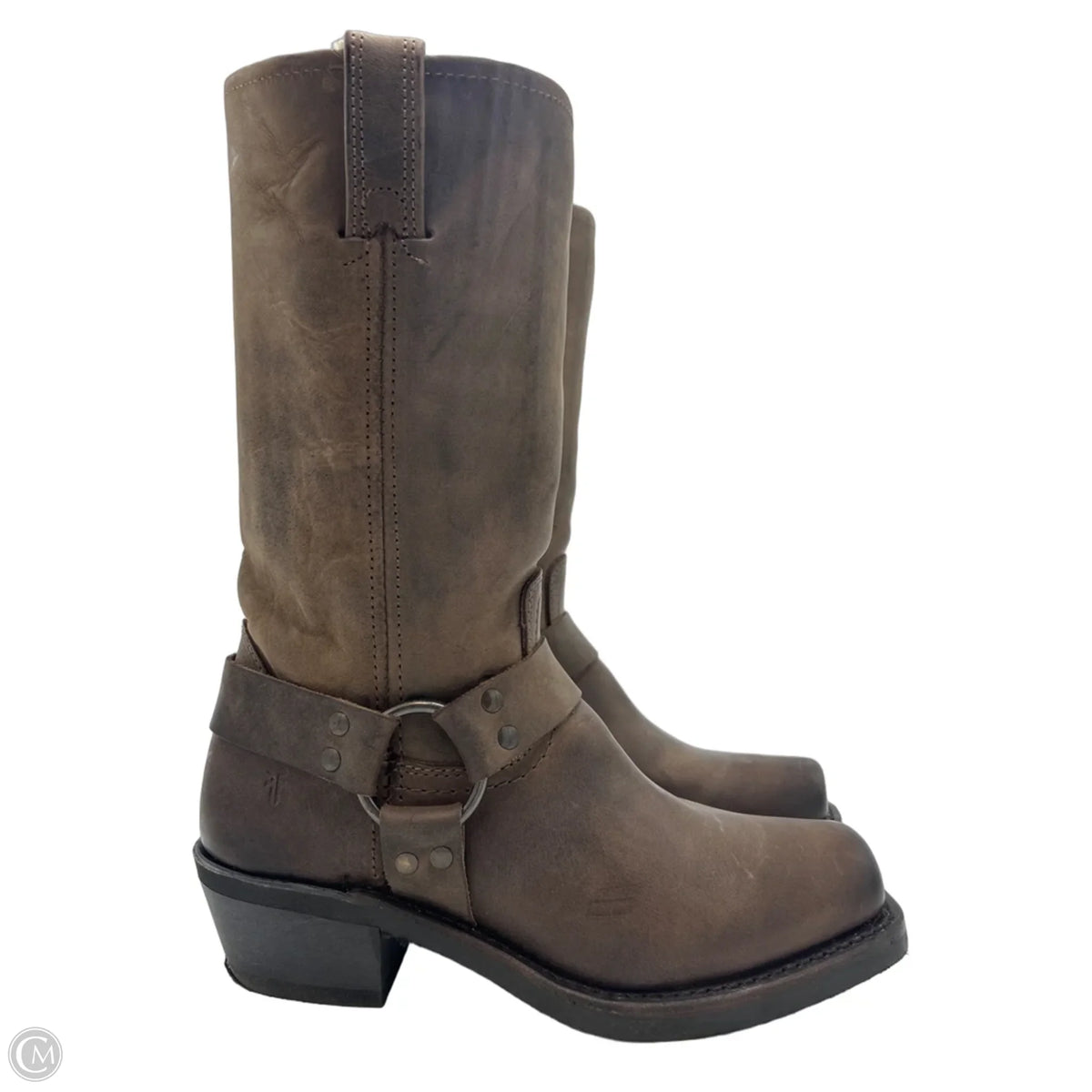 Frye Harness 12R Brown Designer Boots, Size 7
