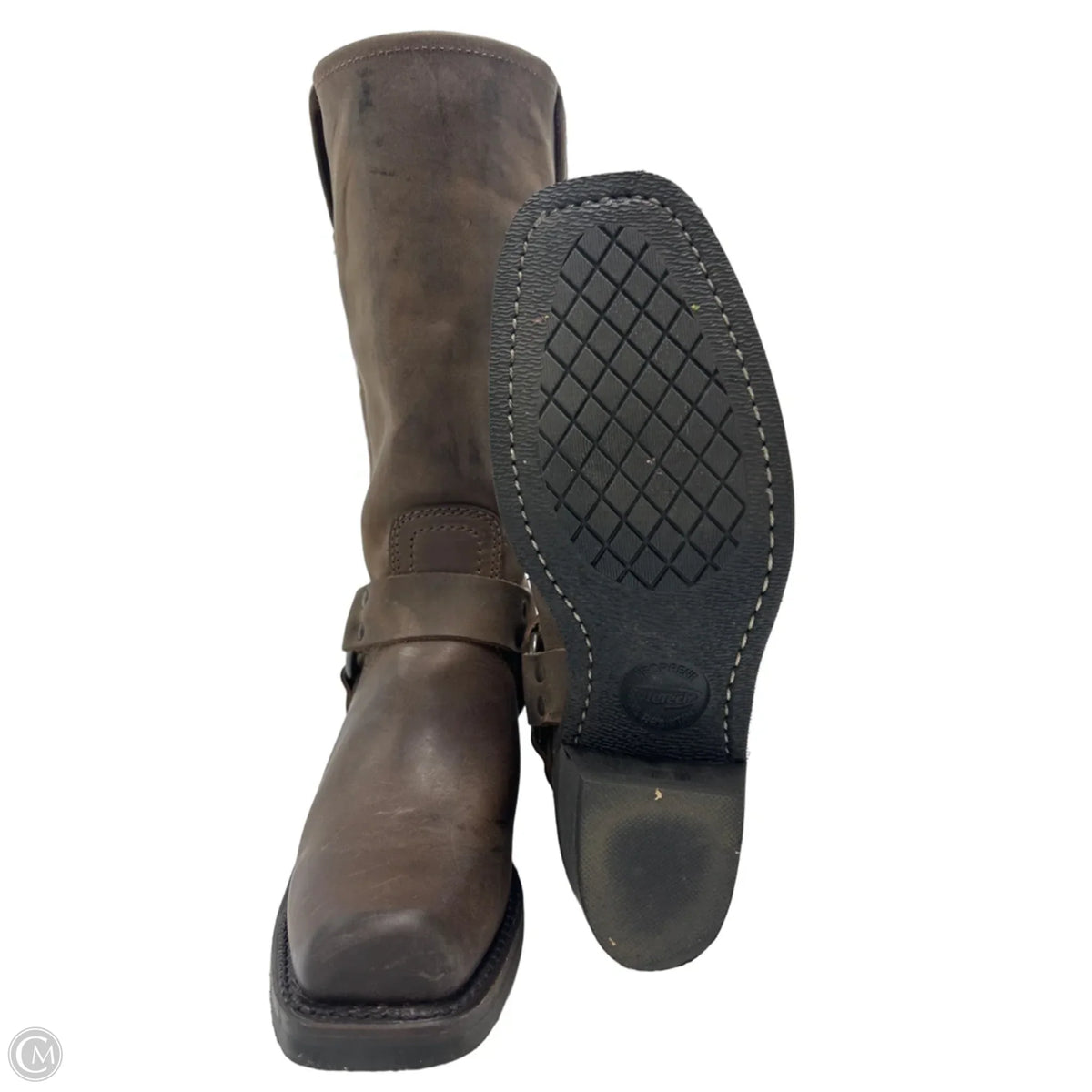 Frye Harness 12R Brown Designer Boots, Size 7