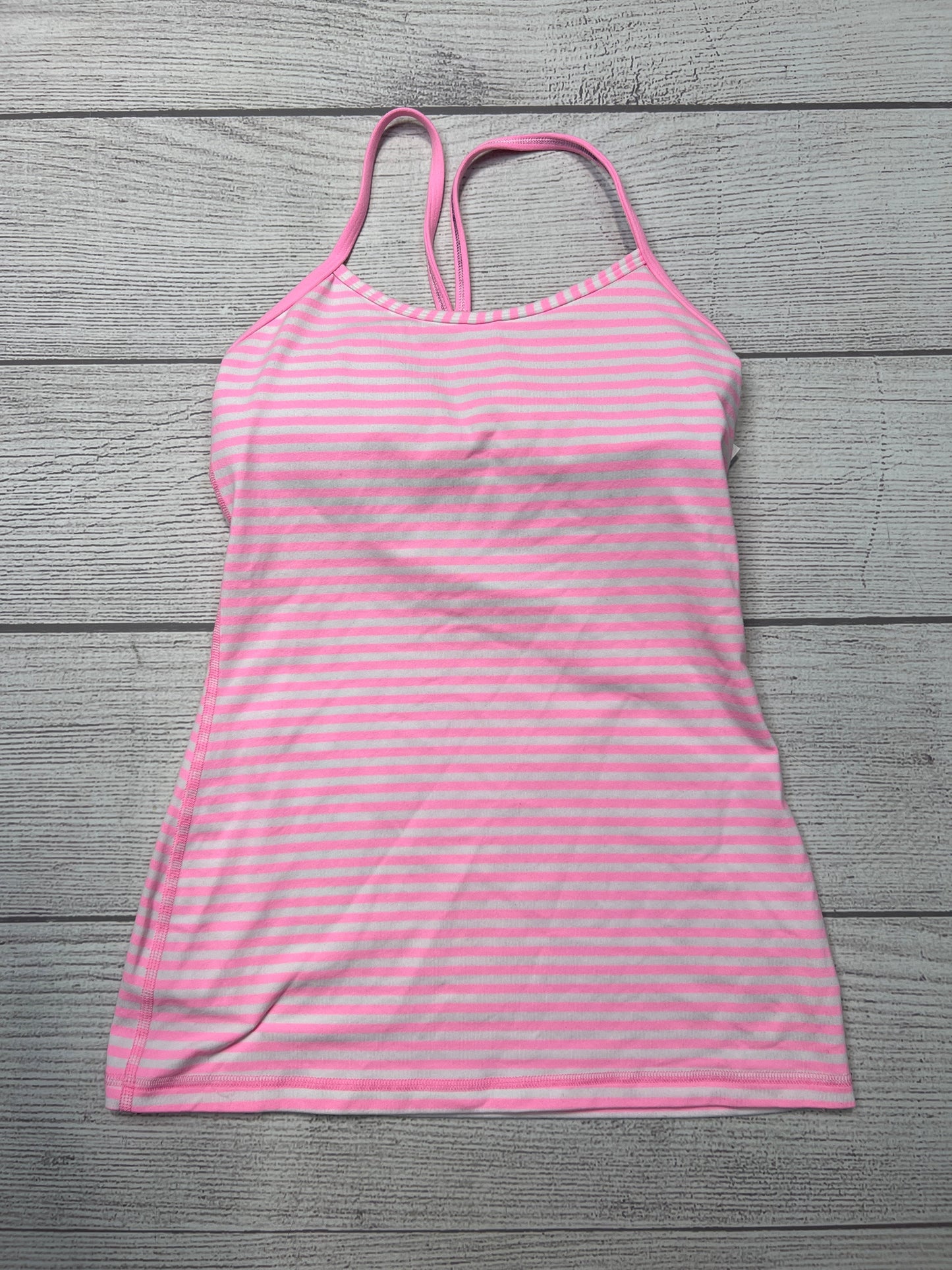 Athletic Tank Top By Lululemon In Pink & White, Size: S