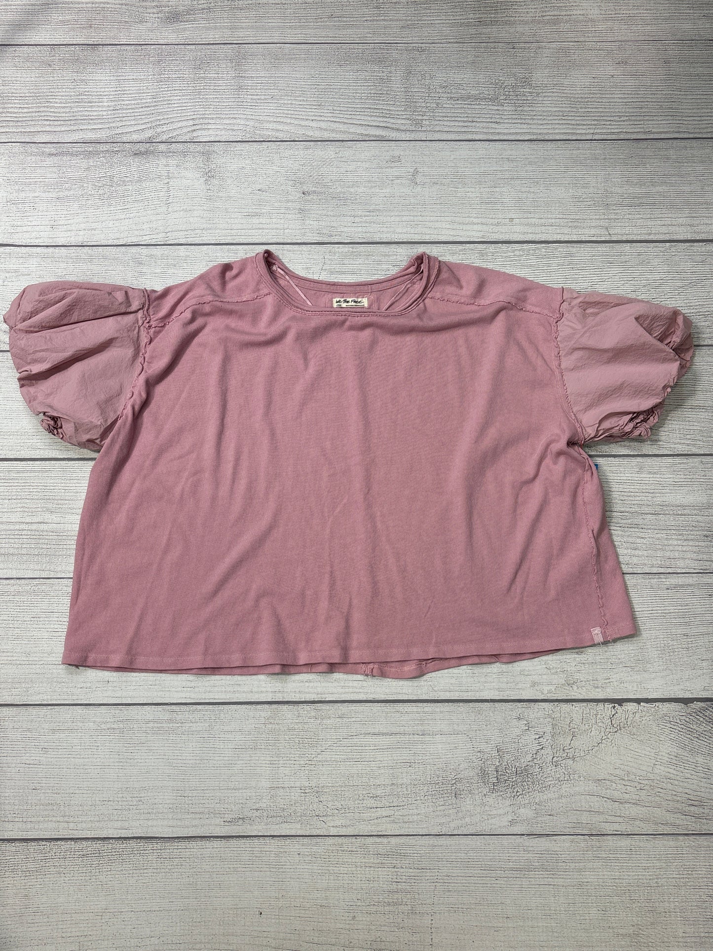 Top Short Sleeve By Free People In Pink, Size: L