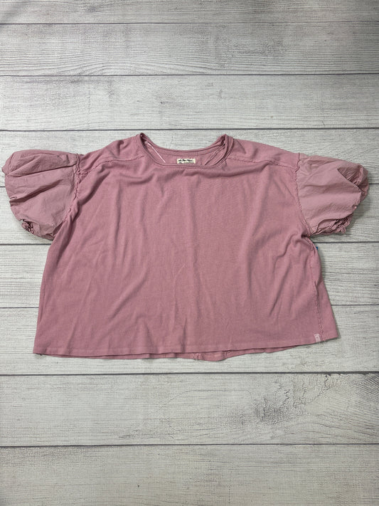 Top Short Sleeve By Free People In Pink, Size: L