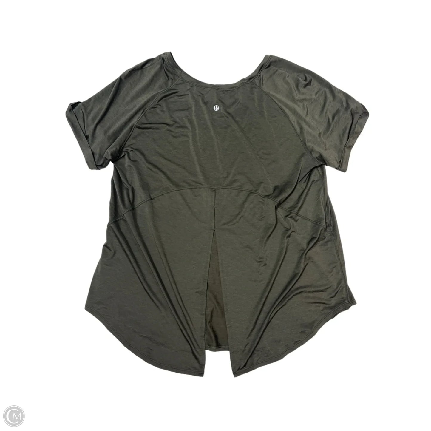 Athletic Top Short Sleeve By Lululemon In Green, Size: M