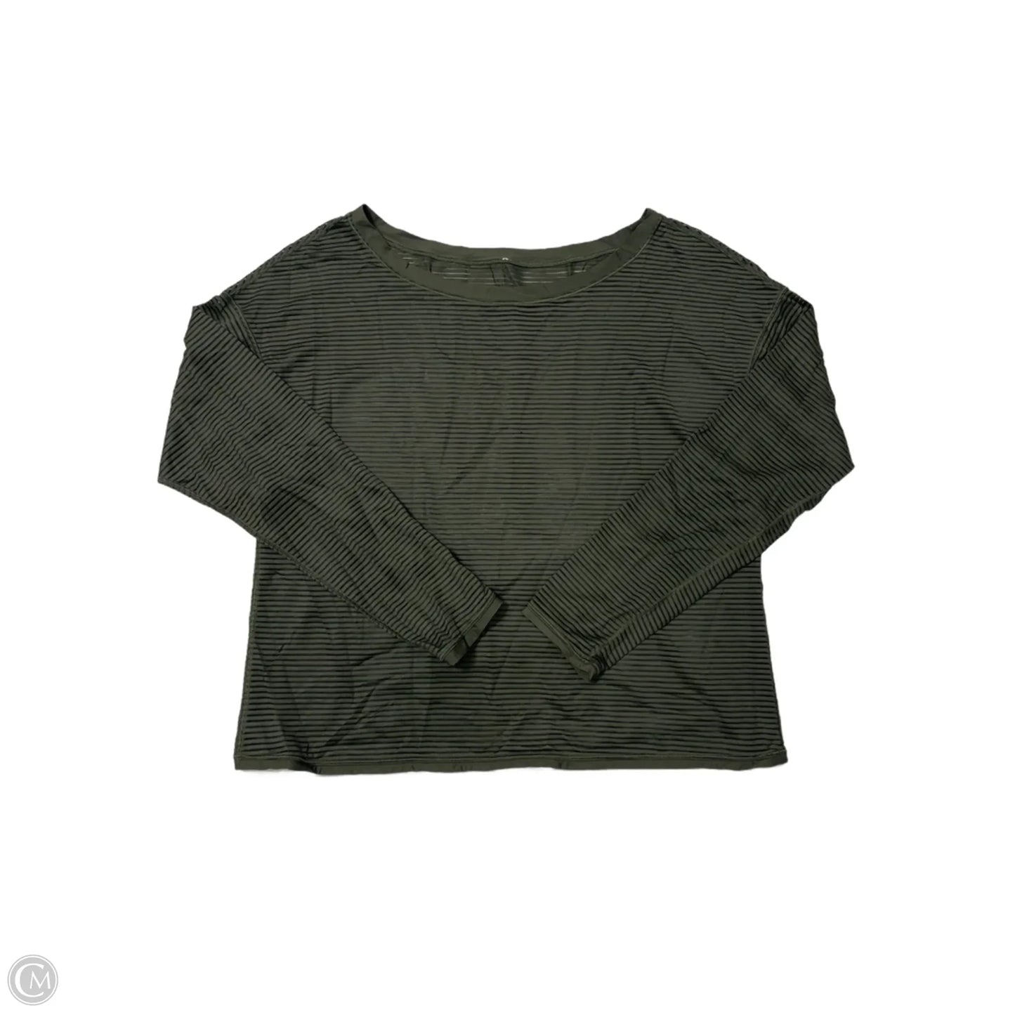 Athletic Top Long Sleeve Collar By Lululemon In Green, Size: S