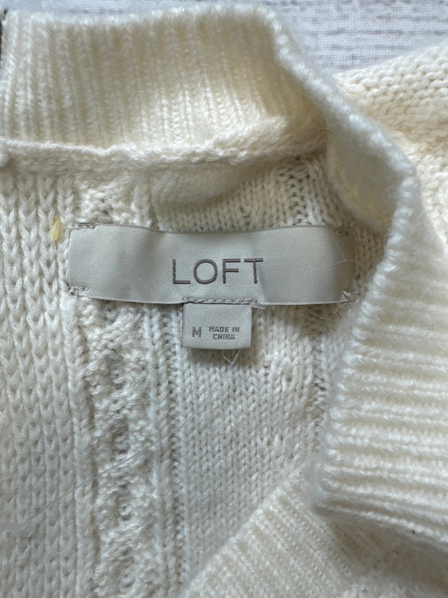 Sweater By Loft In Cream, Size: M