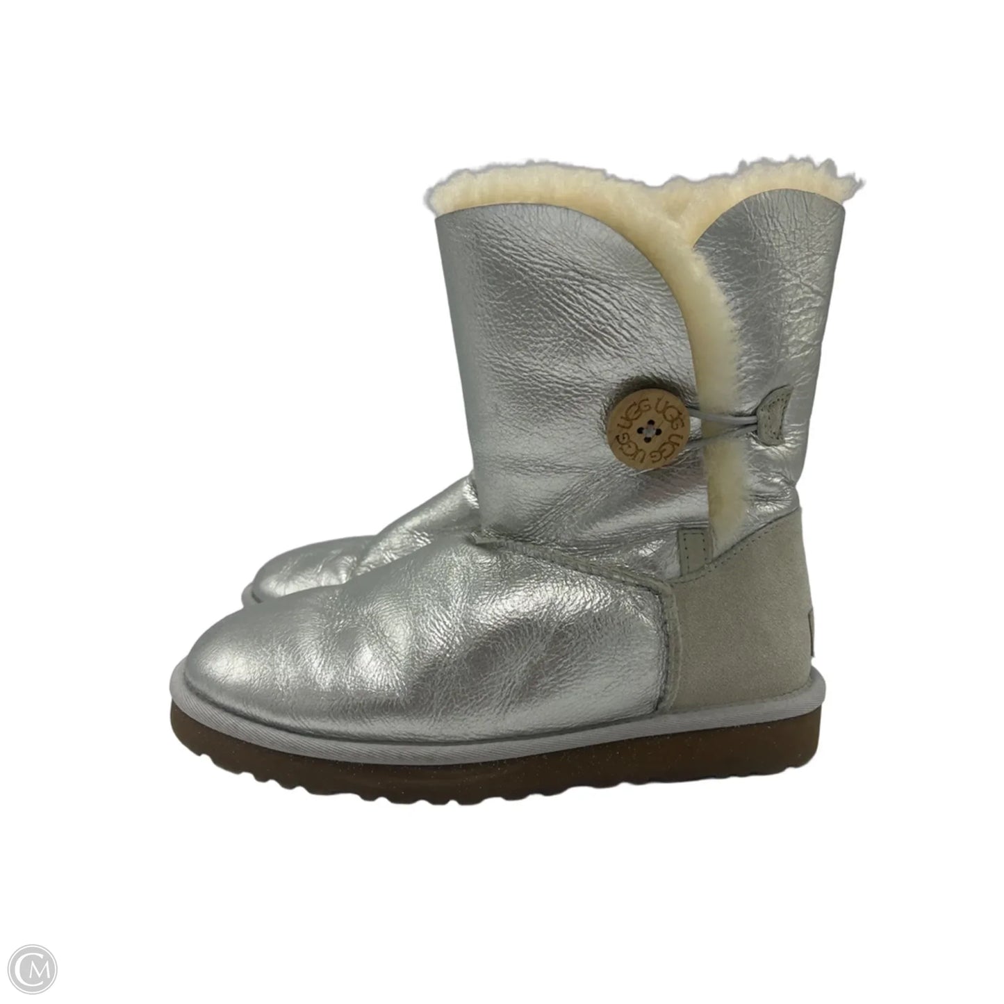Boots Designer By UGG In Silver, Size: 7