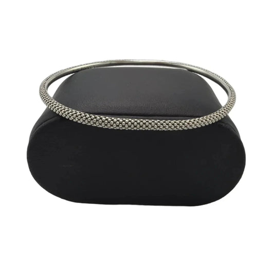 Lagos 925 Silver Caviar Beaded Designer Bangle Bracelet