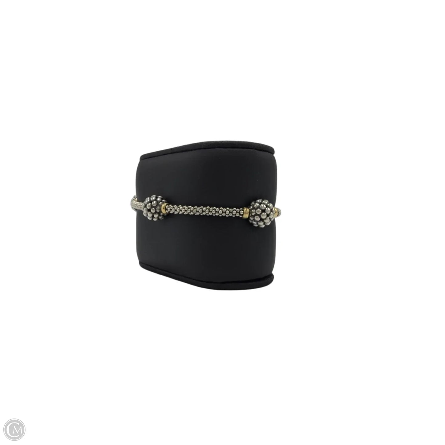 Lagos Three Station Caviar 18K & 925 Silver Designer Bracelet