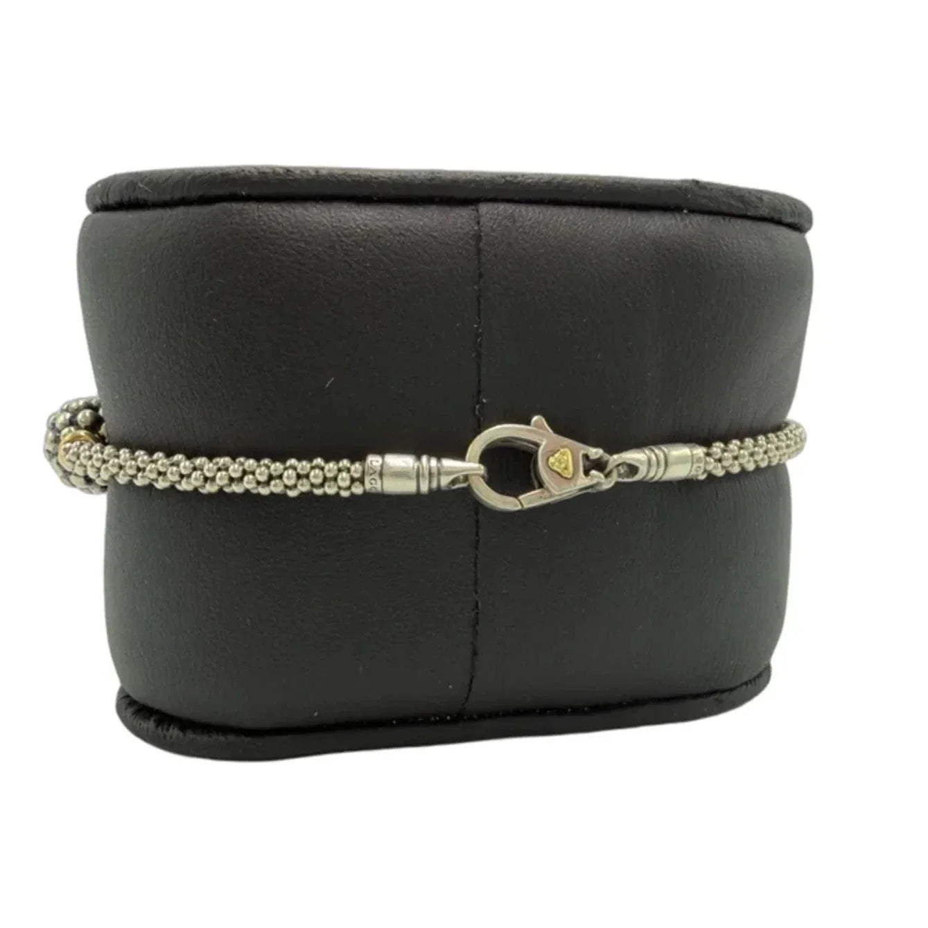 Lagos Three Station Caviar 18K & 925 Silver Designer Bracelet