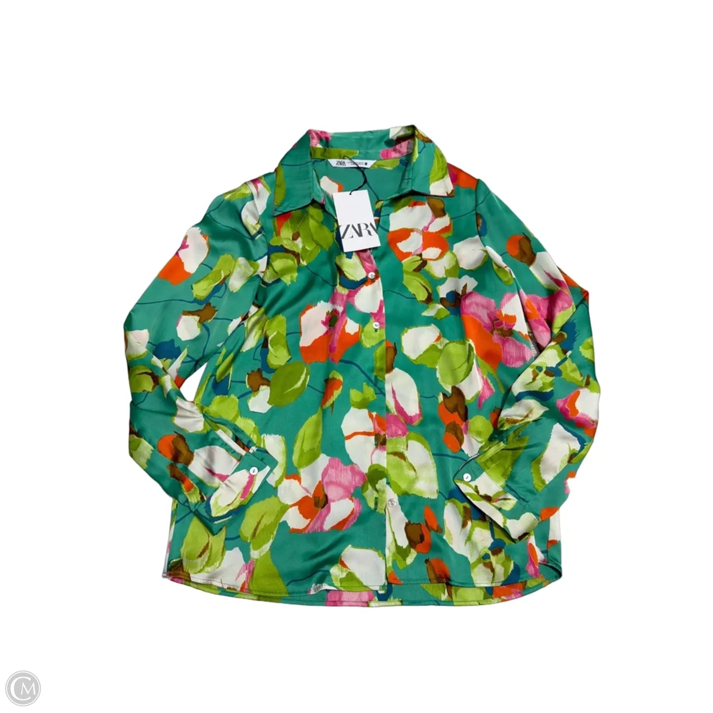 New! Top Long Sleeve By Zara In Green, Size: Xs