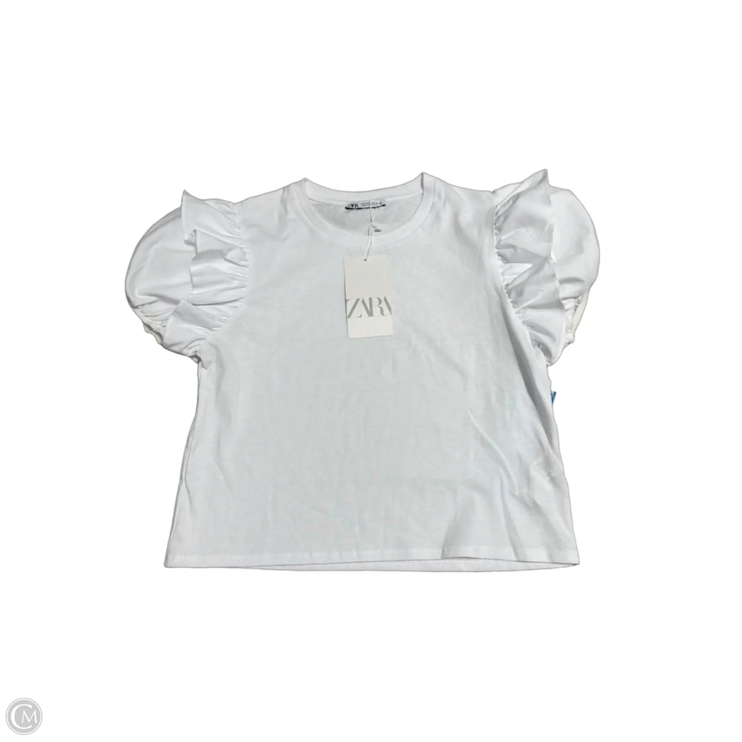 New! Top Short Sleeve By Zara In White, Size: S