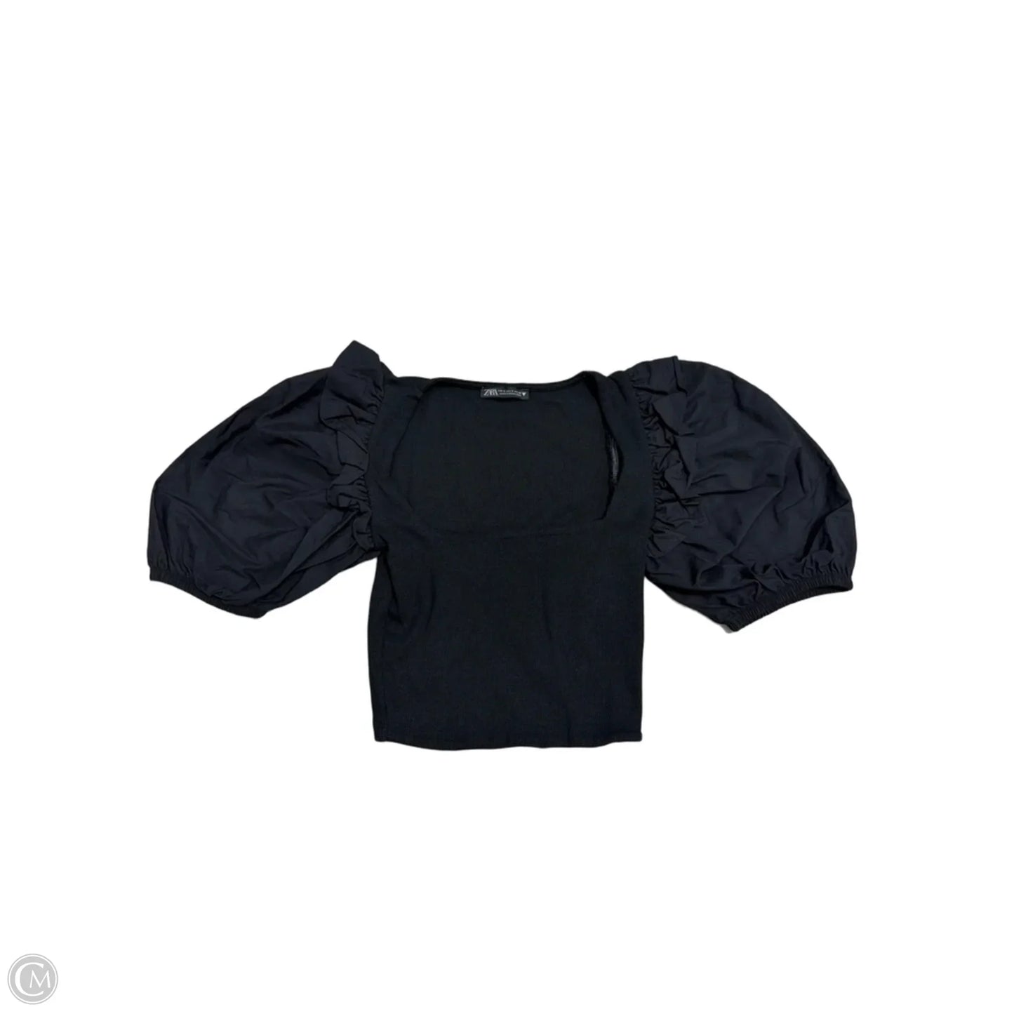 Top Short Sleeve By Zara In Black, Size: S