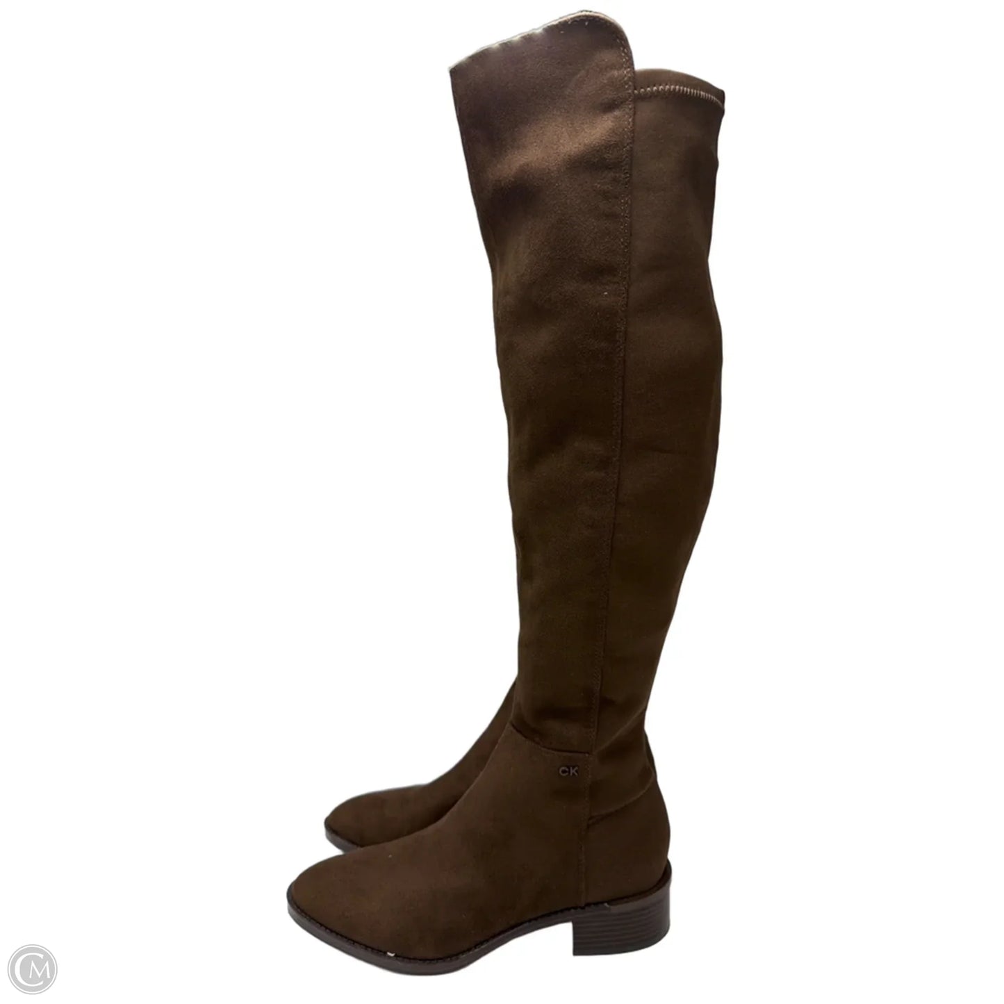 Boots Knee Flats By Calvin Klein In Brown, Size: 8.5
