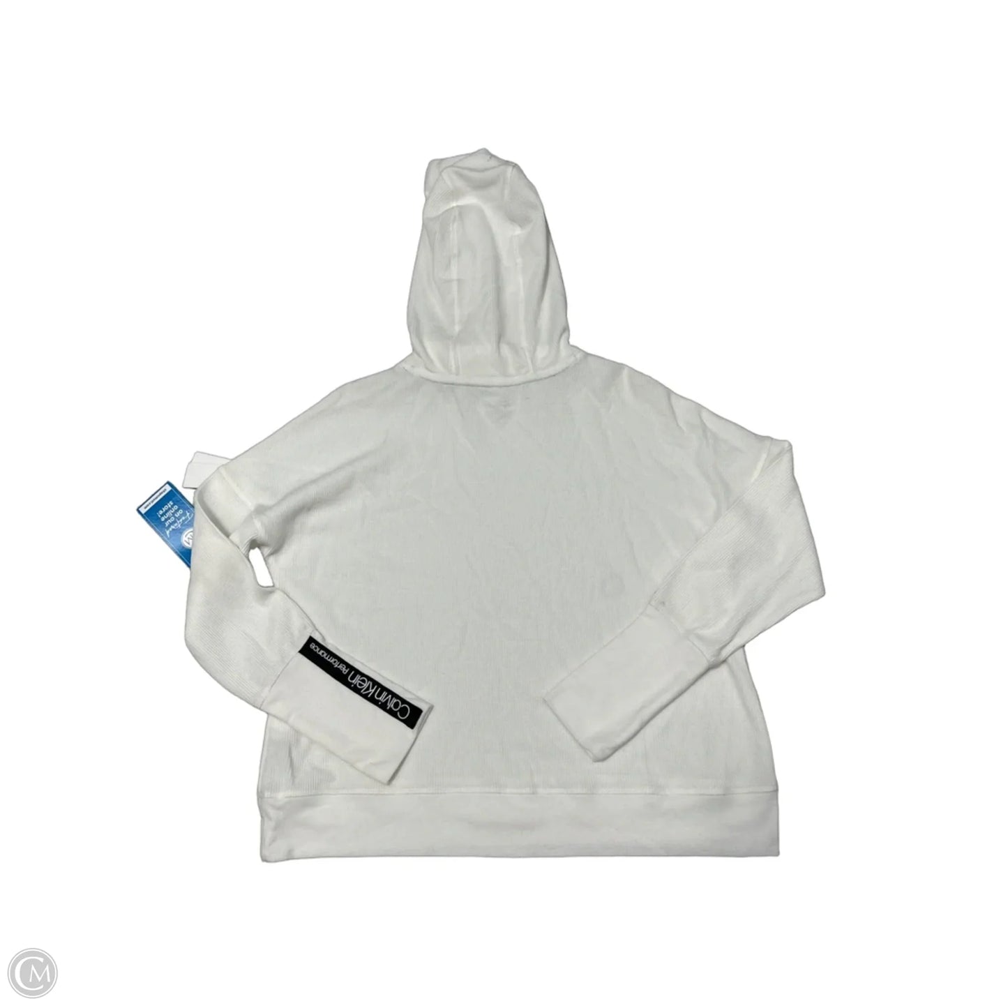 Athletic Sweatshirt Hoodie By Calvin Klein Performance In White, Size: L
