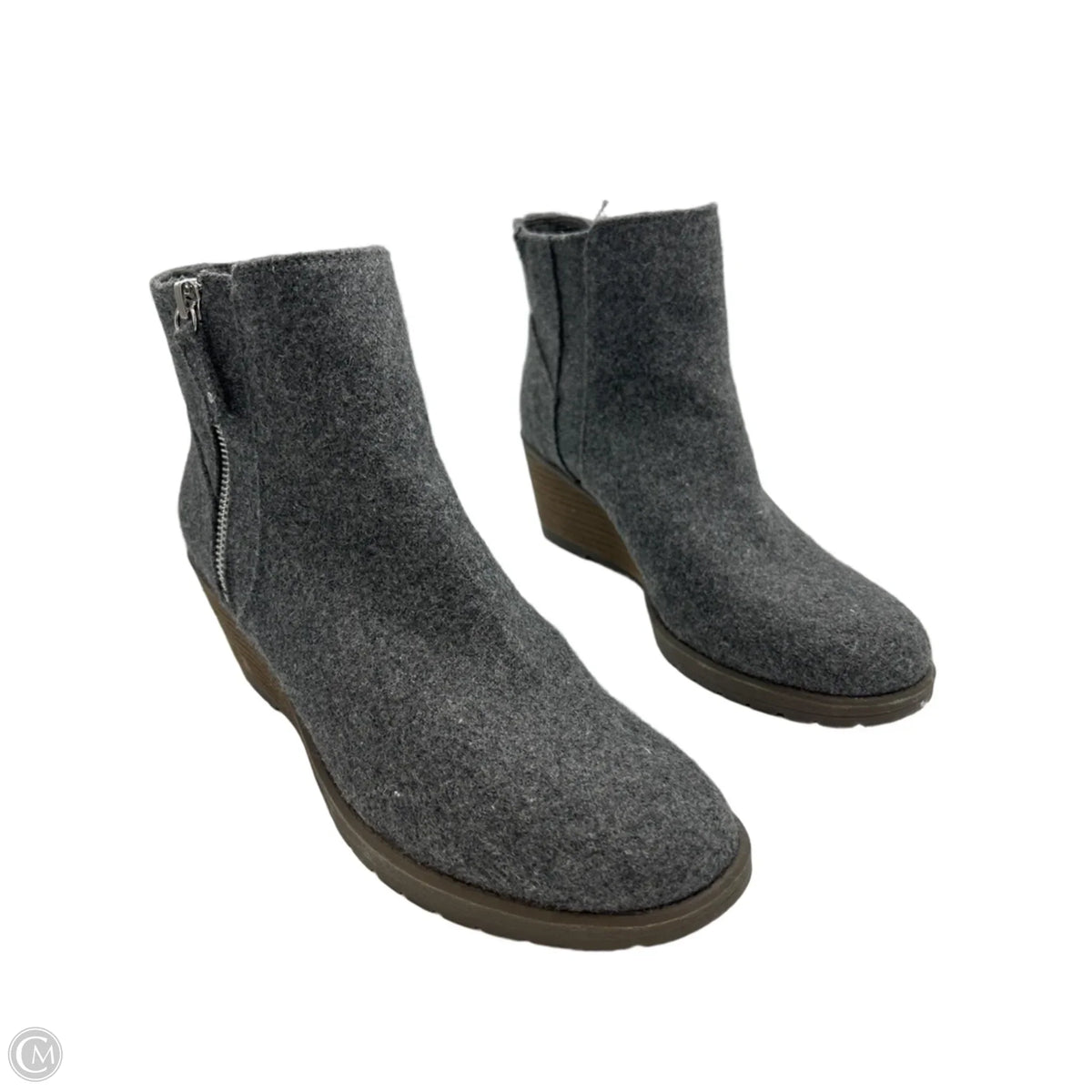 Boots Ankle Heels By Dr Scholls In Grey, Size: 9.5