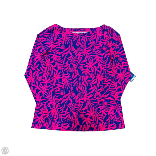 Top Long Sleeve Designer By Lilly Pulitzer In Blue & Pink, Size: Xl