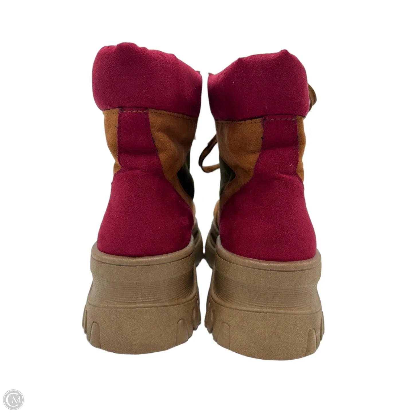 Boots Hiking By Bamboo In Green & Red, Size: 8.5