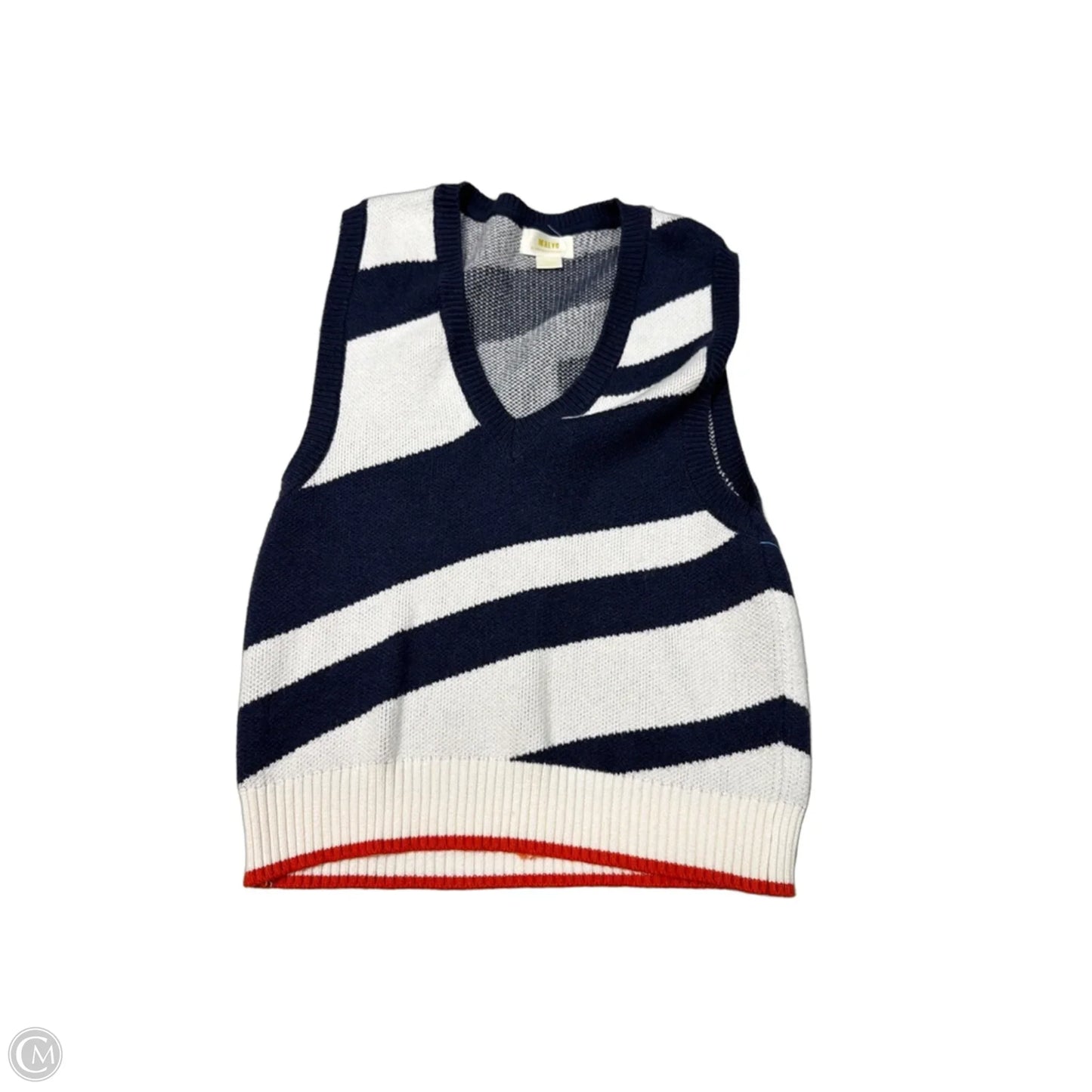 Sweater Short Sleeve By Maeve In Striped Pattern, Size: M
