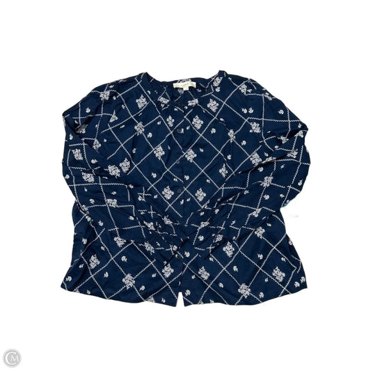 Top Long Sleeve By Loft In Blue, Size: Xl