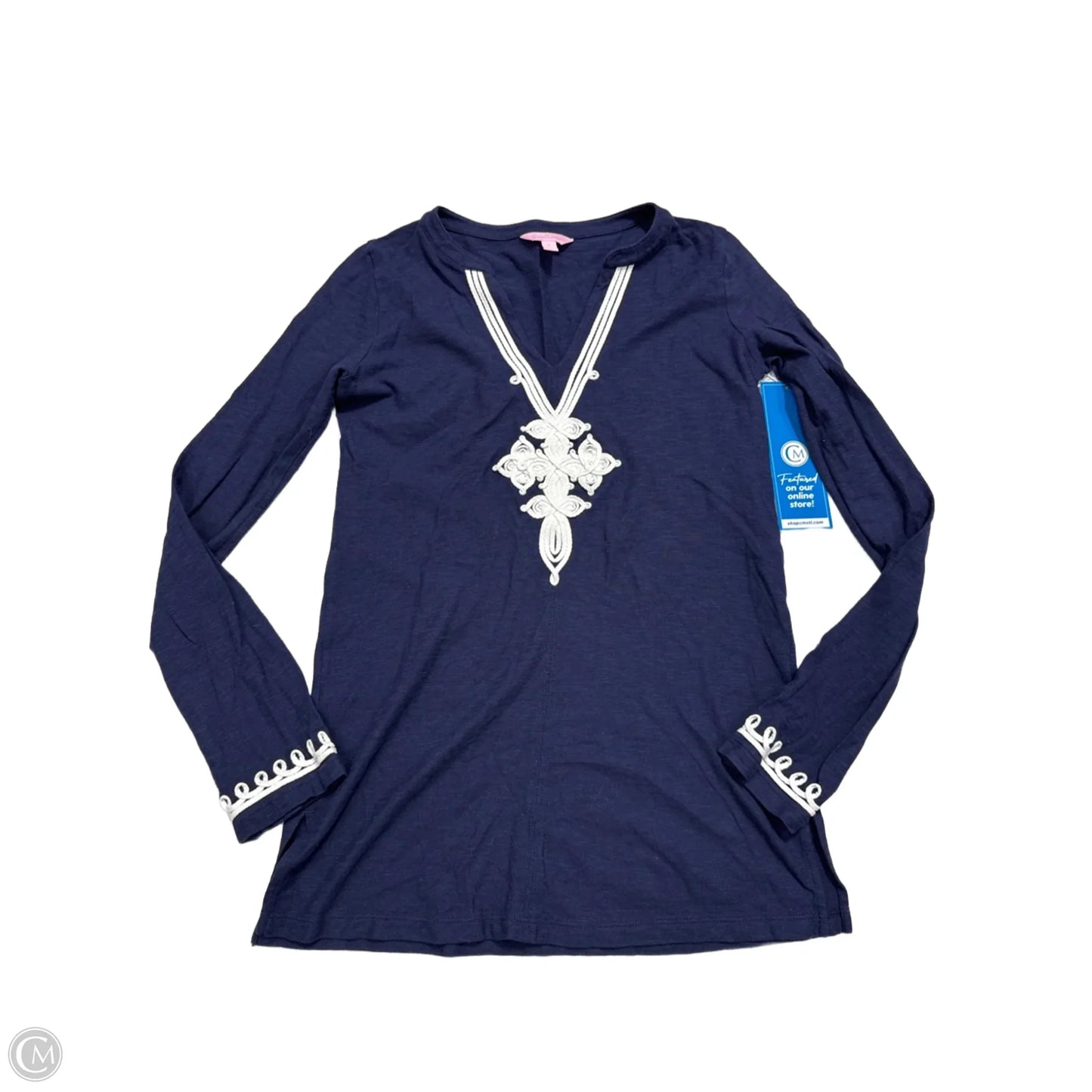 Top Long Sleeve Designer By Lilly Pulitzer In Navy, Size: S