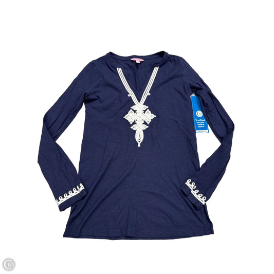 Top Long Sleeve Designer By Lilly Pulitzer In Navy, Size: S