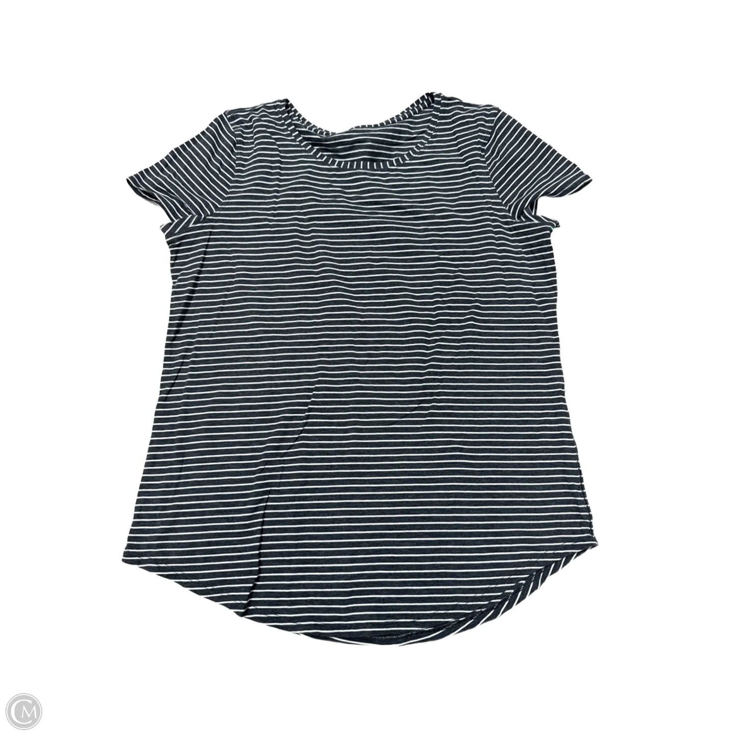 Athletic Top Short Sleeve By Lululemon In Striped Pattern, Size: M