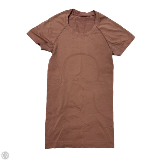 Athletic Top Short Sleeve By Lululemon In Mauve, Size: 2