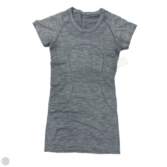 Athletic Top Short Sleeve By Lululemon In Grey, Size: 2