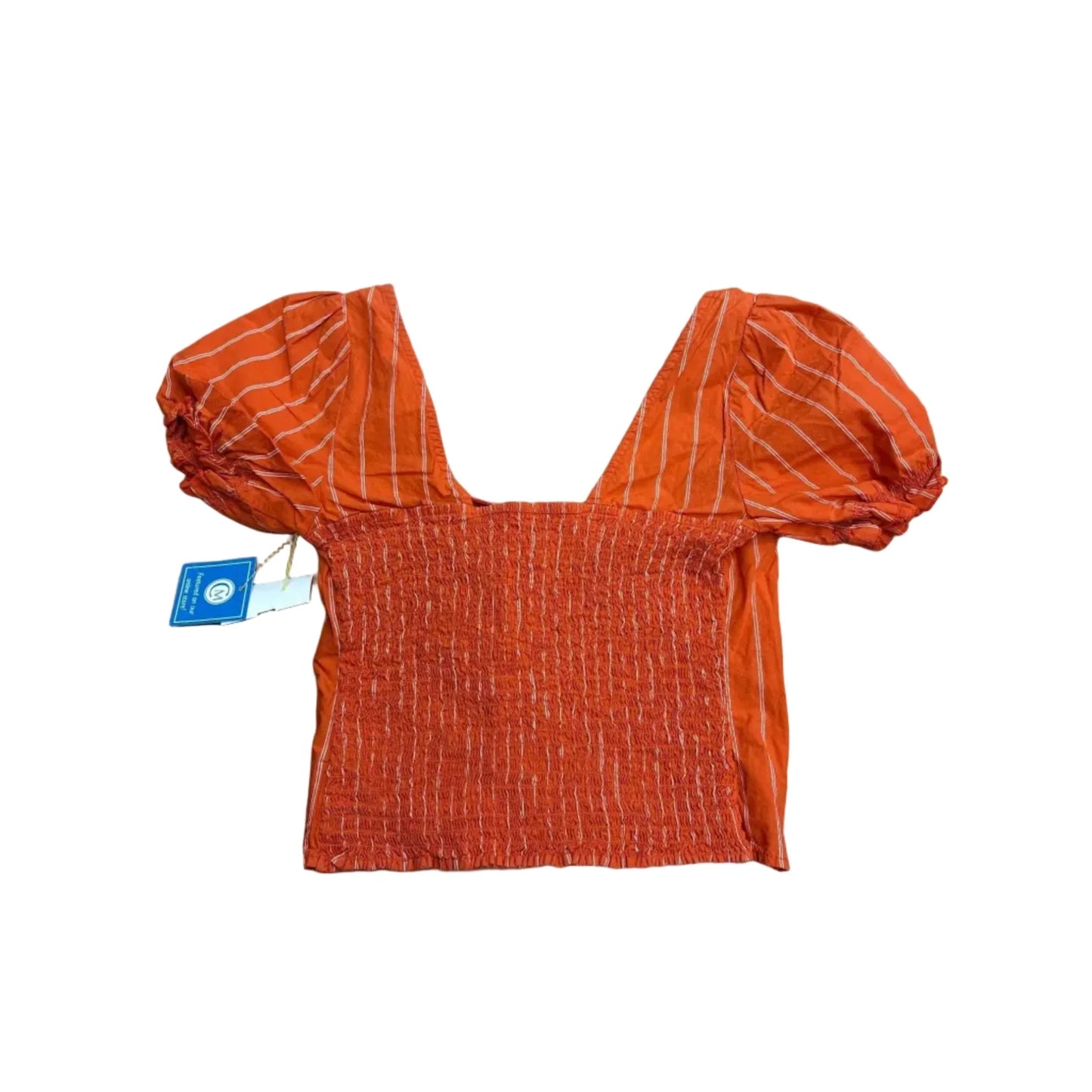 Top Short Sleeve By Free People In Orange, Size: Xs