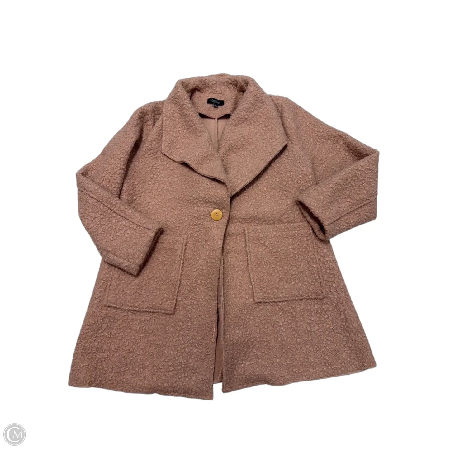 Coat Faux Fur & Sherpa By Papillion In Pink, Size: L