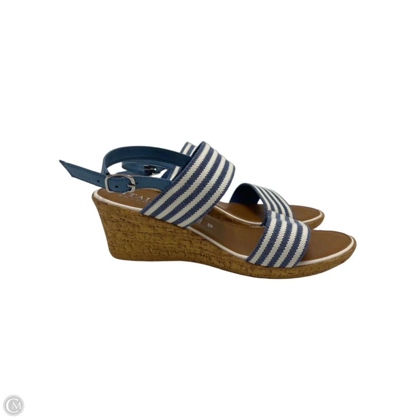 Shoes Heels Block By Italian Shoemakers In Blue & Brown, Size: 10