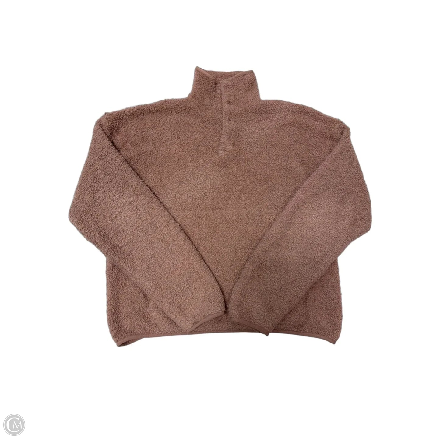 Jacket 1/4 Zip Pullover Faux Fur & Sherpa By Skims In Tan, Size: Xl