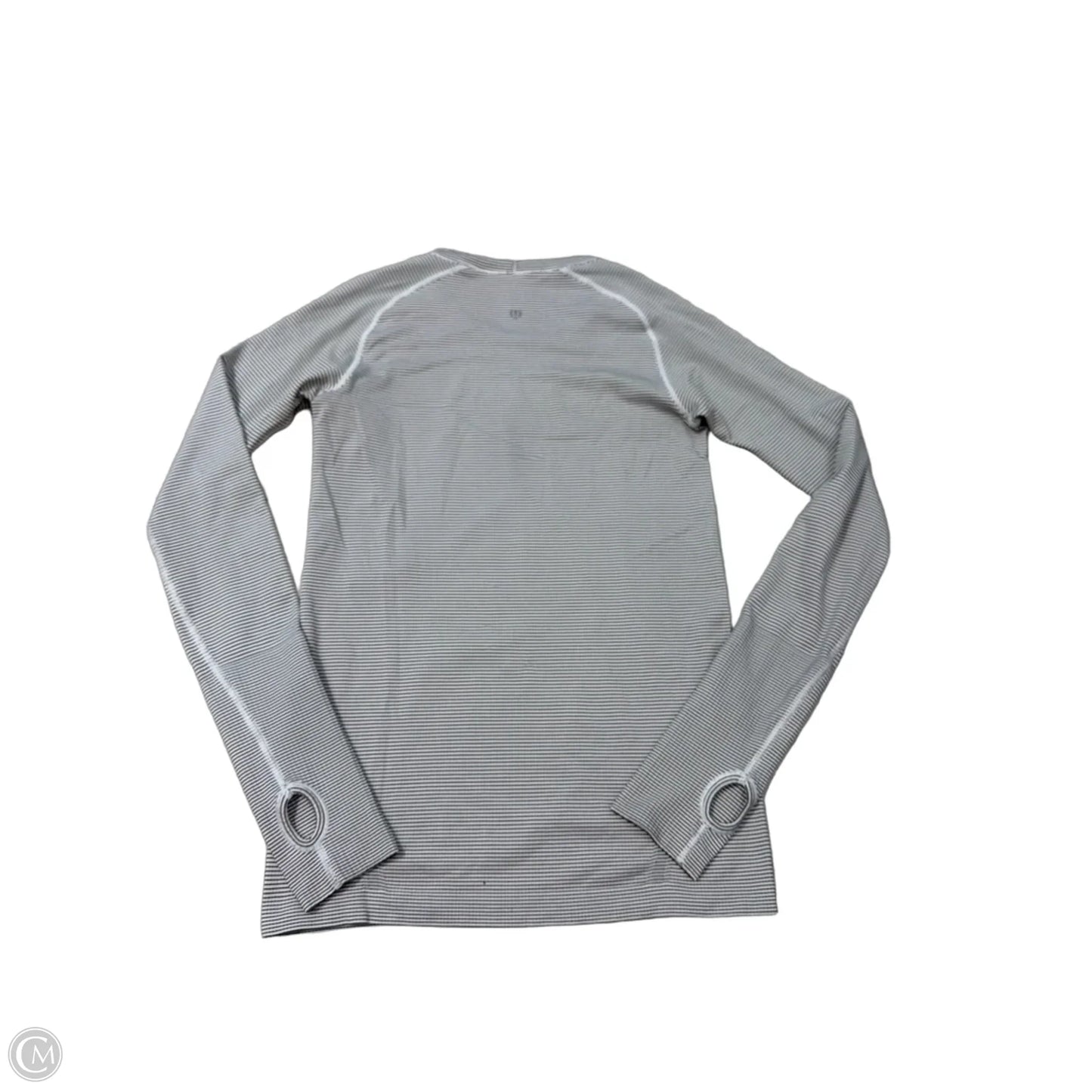 Athletic Top Long Sleeve Collar By Lululemon In Striped Pattern, Size: 8