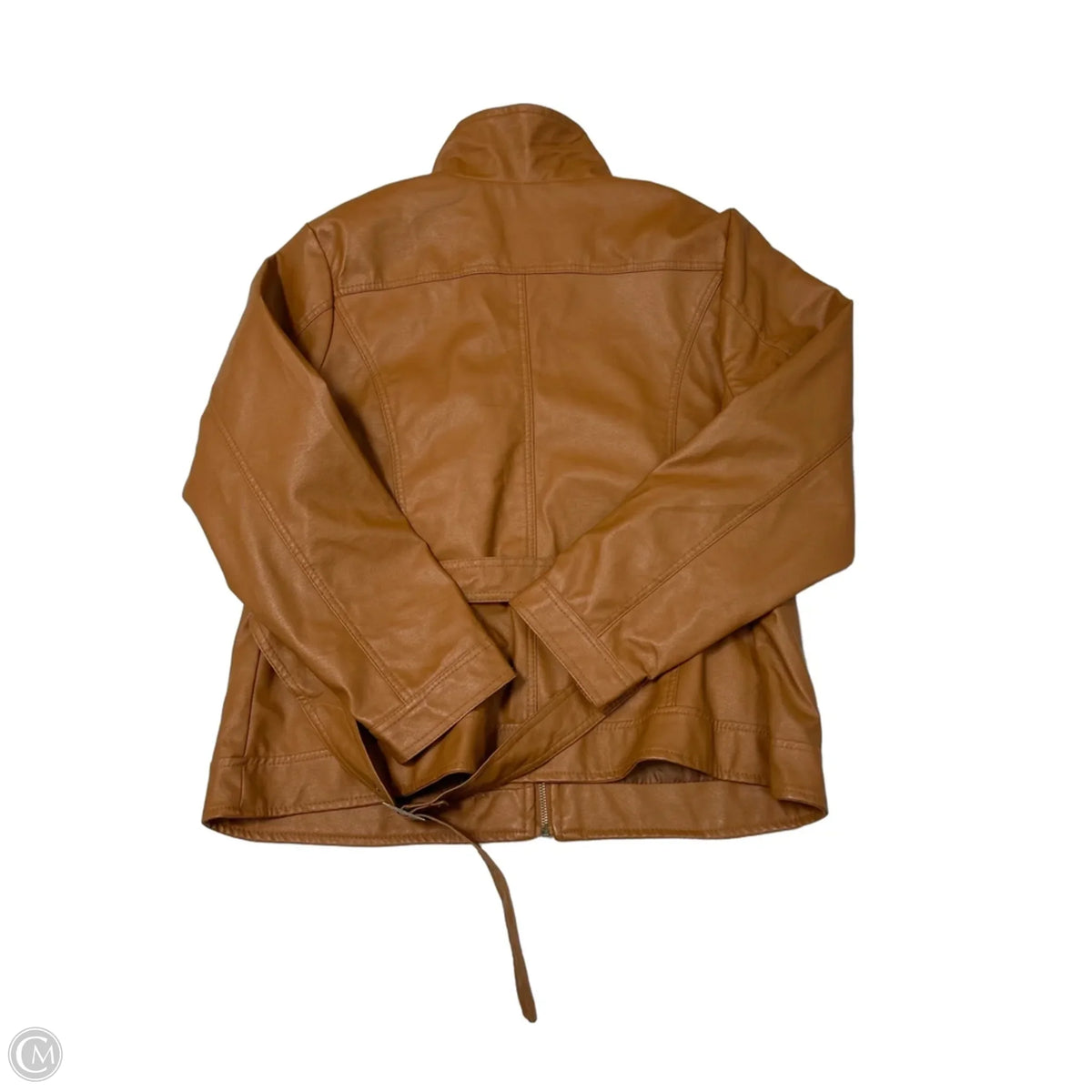 New Look Leather Jacket in Brown, Size 2X