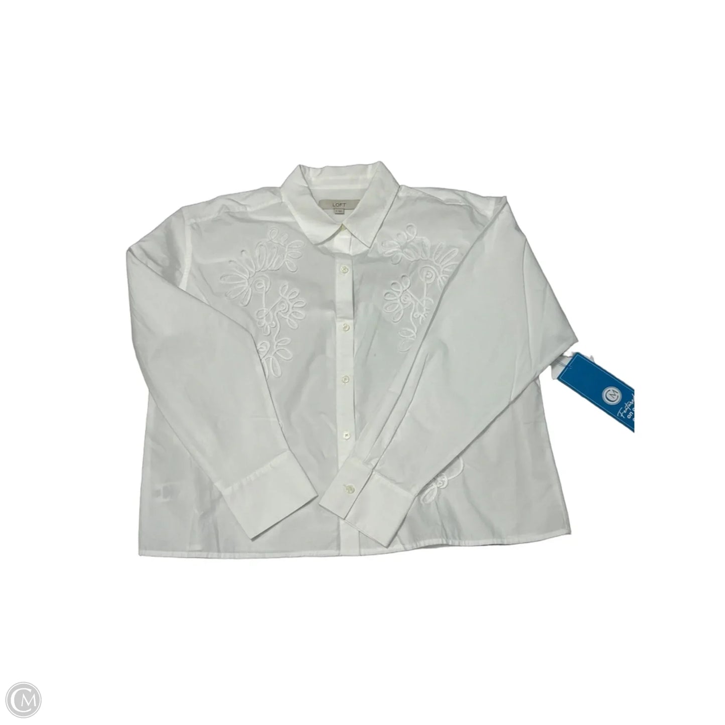 Top Long Sleeve By Loft In White, Size: M