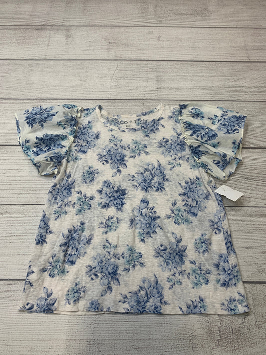 Floral Top Short Sleeve Loft, Size Xs