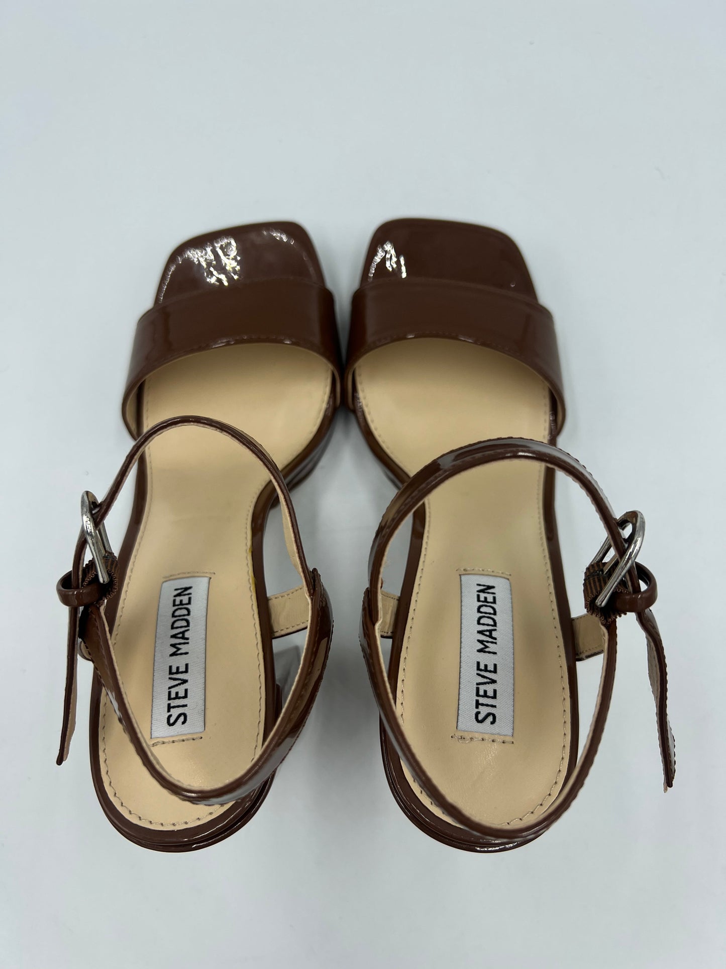 Like New! Brown Shoes Heels Block Steve Madden, Size 8.5