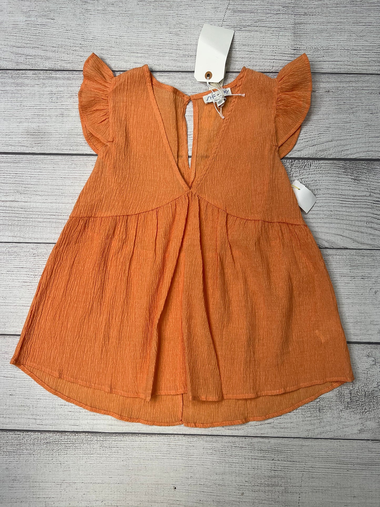 Orange Top Sleeveless She + Sky, Size S