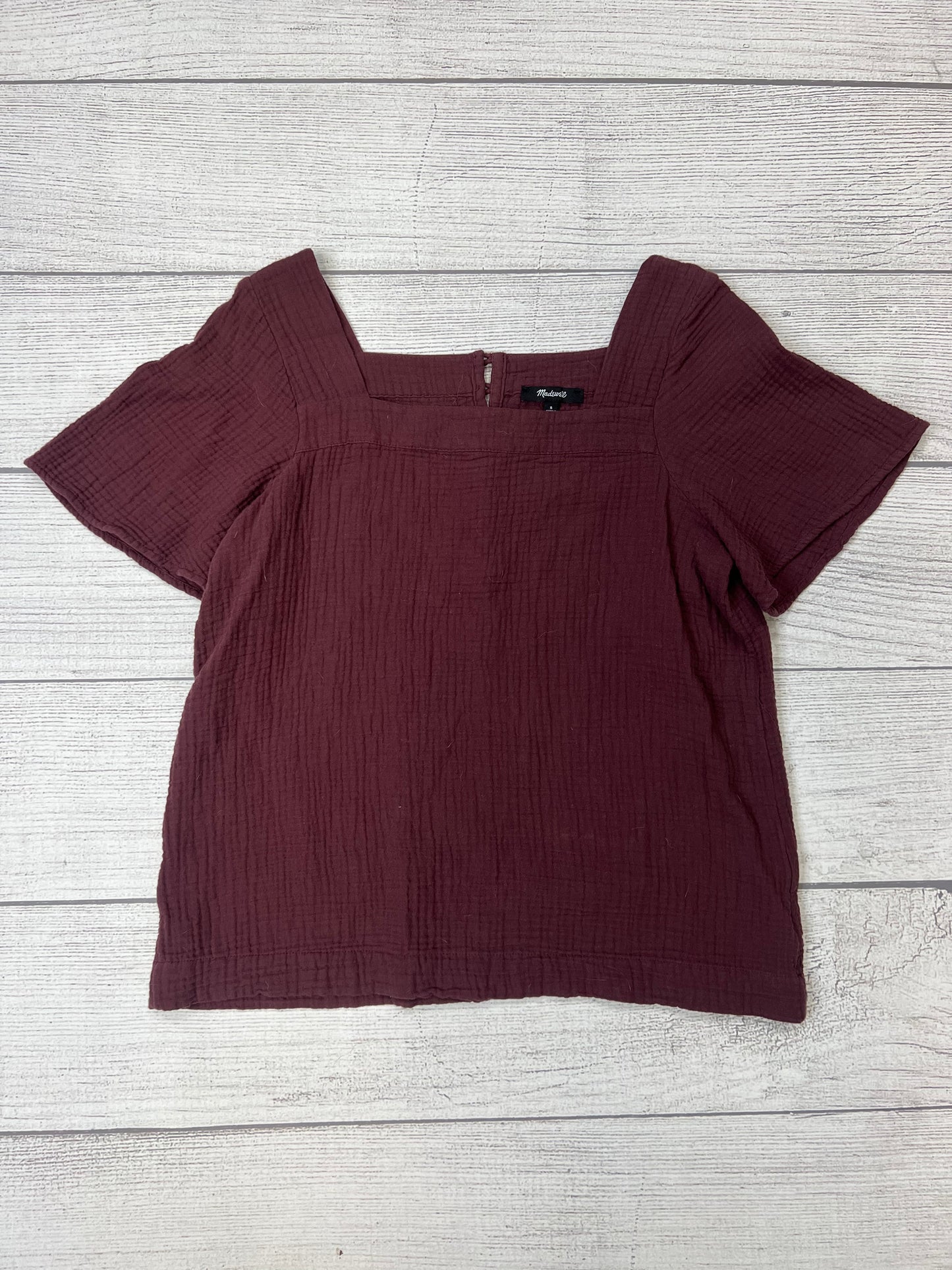 Maroon Top Short Sleeve Madewell, Size S