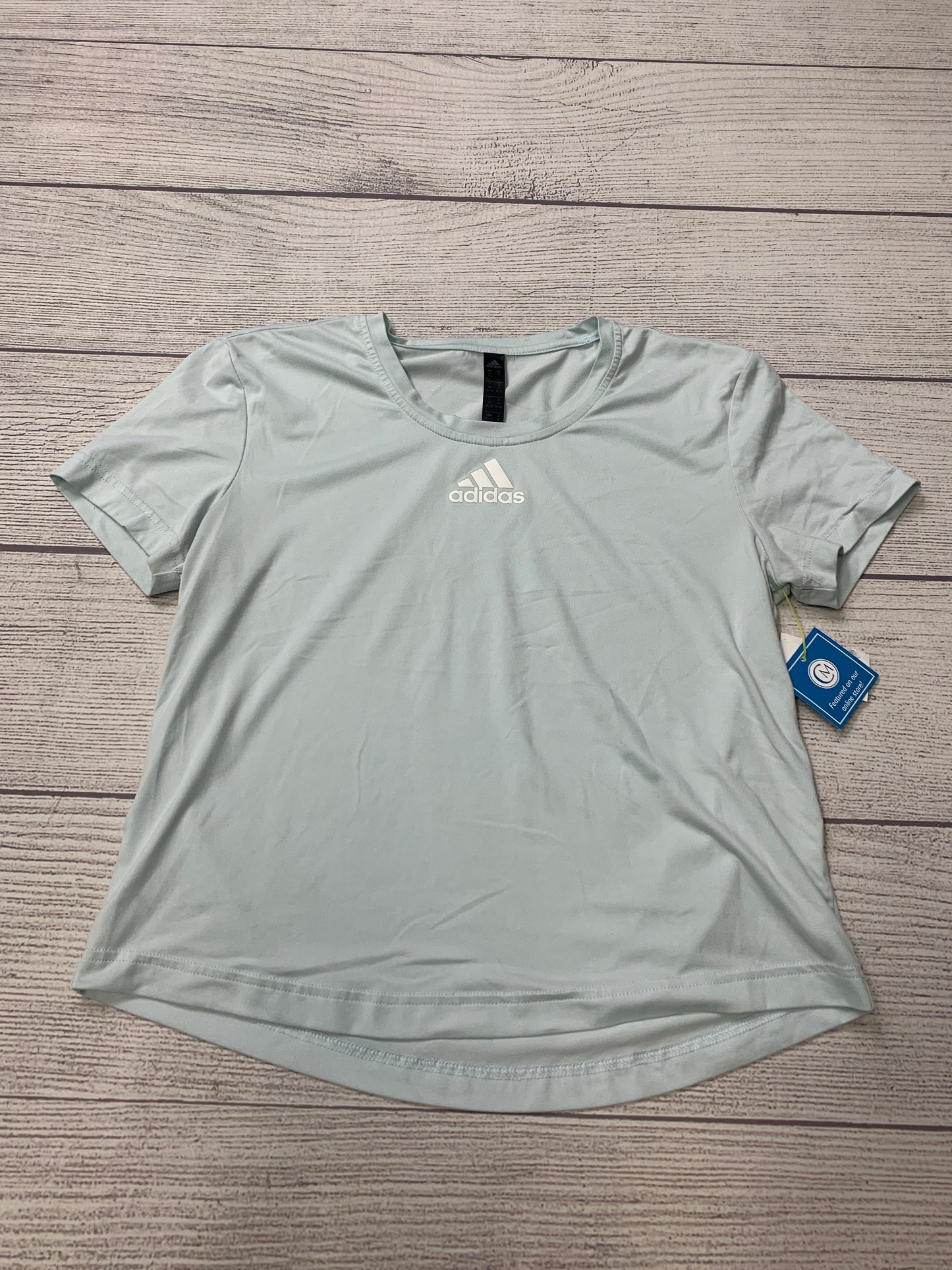 Blue Athletic Top Short Sleeve Adidas, Size Xs