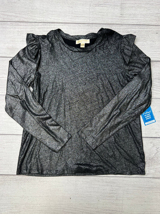 Black Top Long Sleeve Designer Michael Kors, Size L