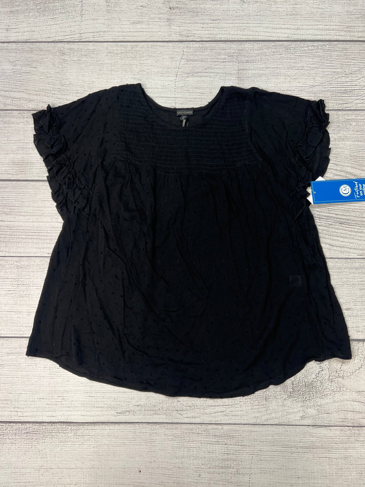 Top Short Sleeve By Coco And Carmen In Black, Size: S