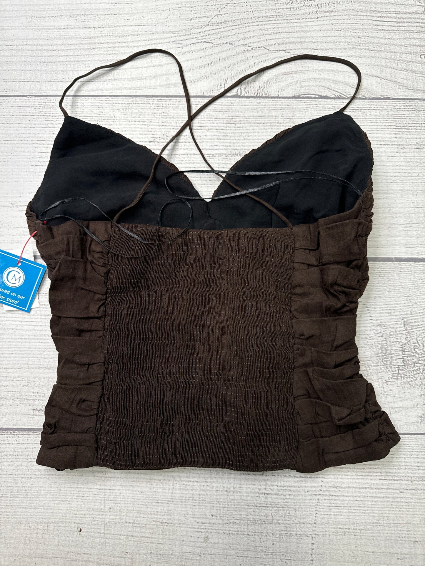 Top Sleeveless By Zara In Brown, Size: Xs