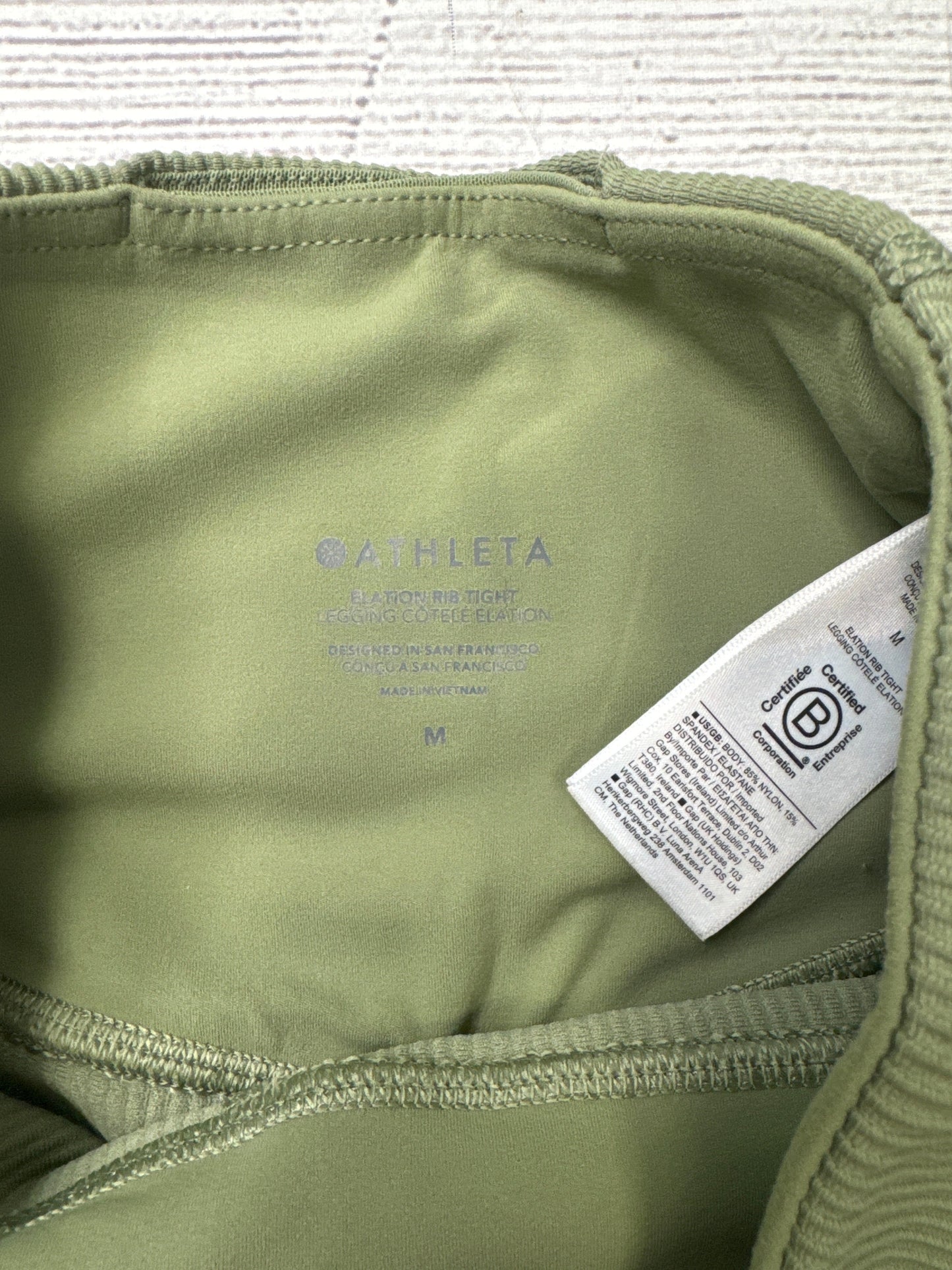 Athletic Leggings By Athleta In Green, Size: M