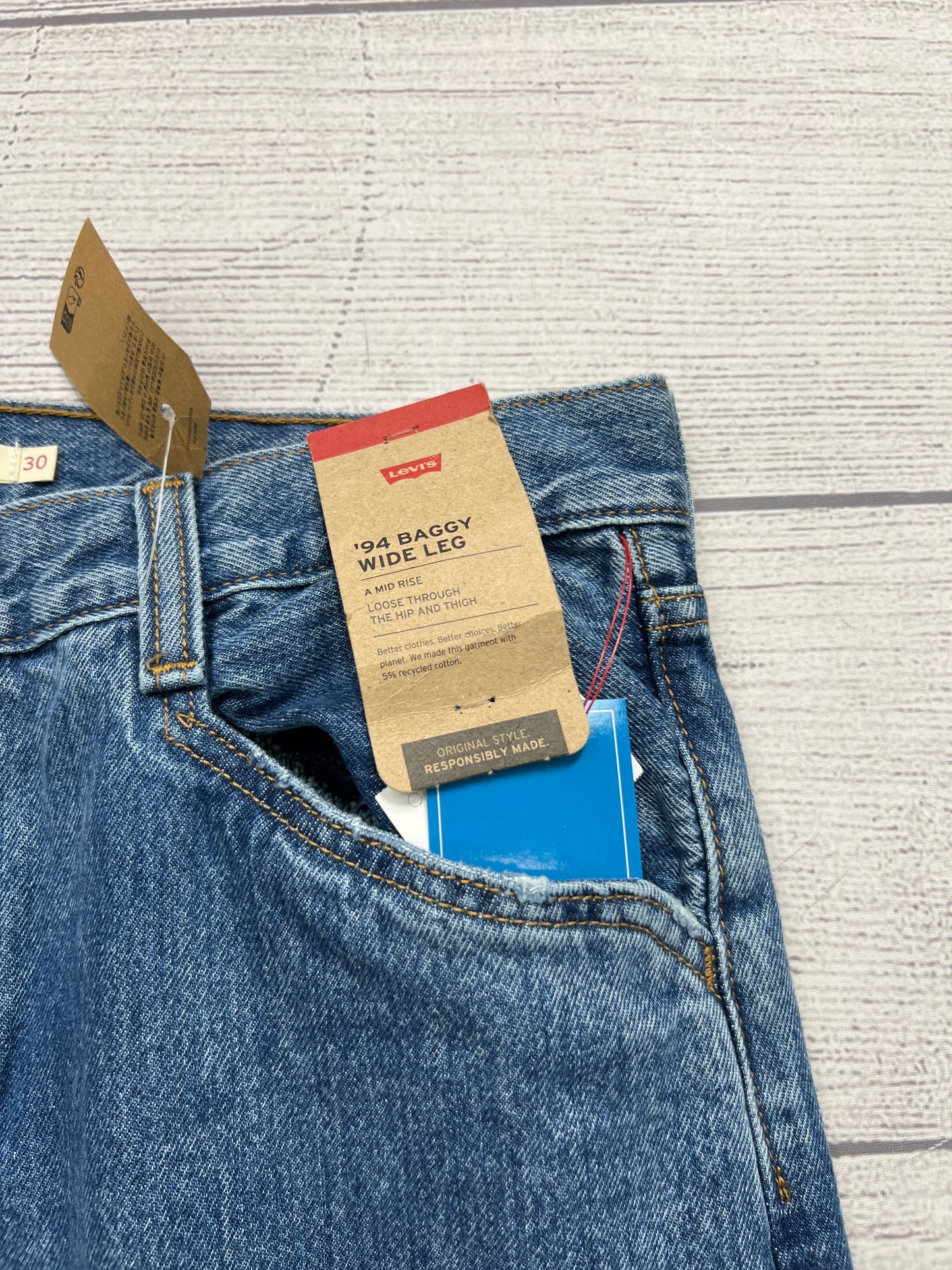 New! ‘94 Baggy Jeans’ Wide Leg By Levis In Blue Denim, Size: 30x31