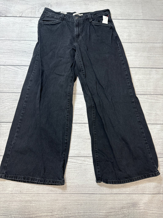 Jeans Wide Leg By Levis In Black Denim, Size: 12