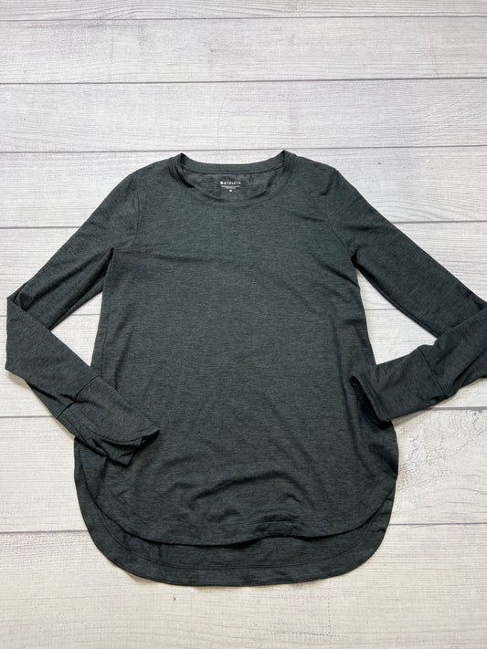 Athletic Top Long Sleeve Collar By Athleta In Grey, Size: M